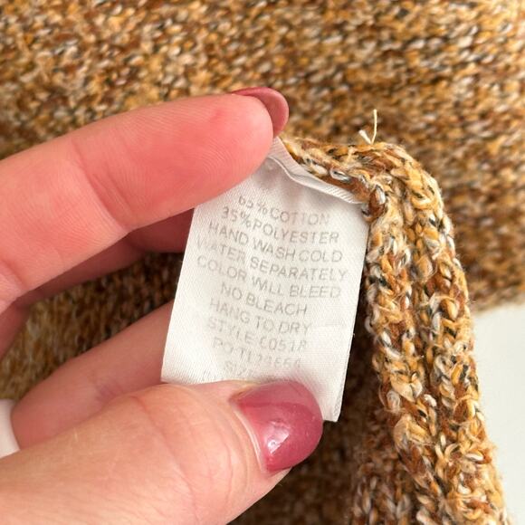 Umgee Knit Open-Front Long Sleeve Pocket Cardigan Sweater Brown S - Picture 6 of 8